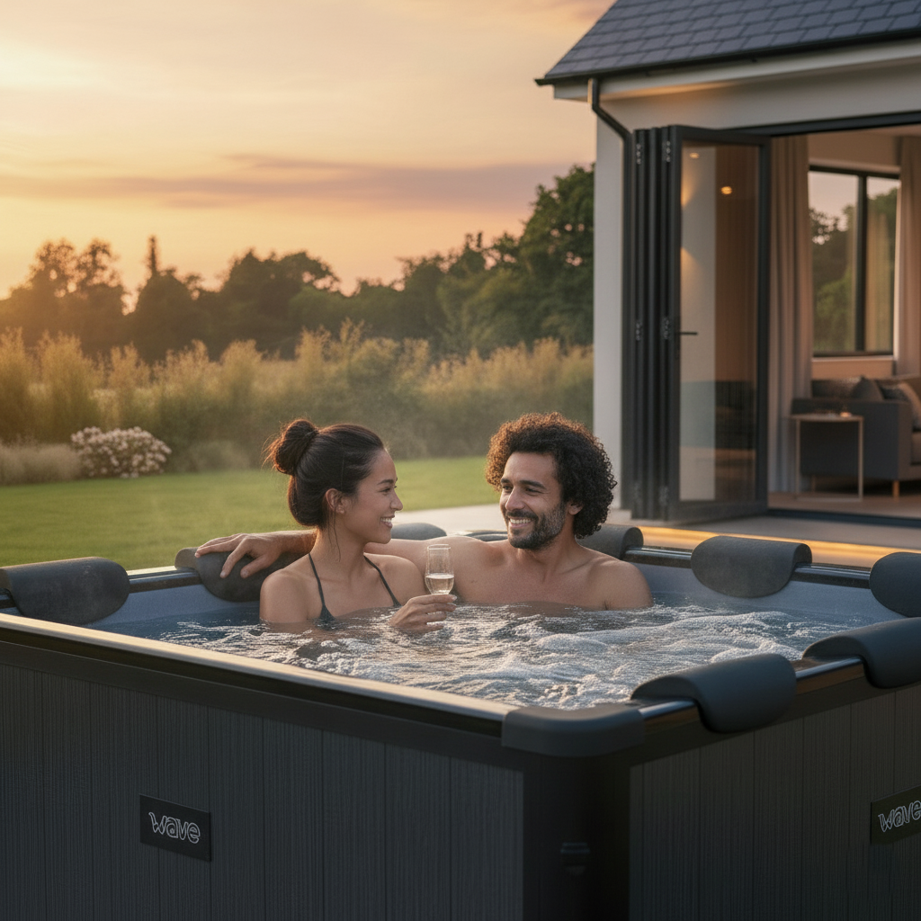 Adriatic | 6 Person Square Aluminium Frame Hot Tub | Black Wood | UKCA
