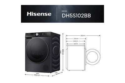Hisense 10kg Freestanding Tumble Dryer | DH5S102BB | Black