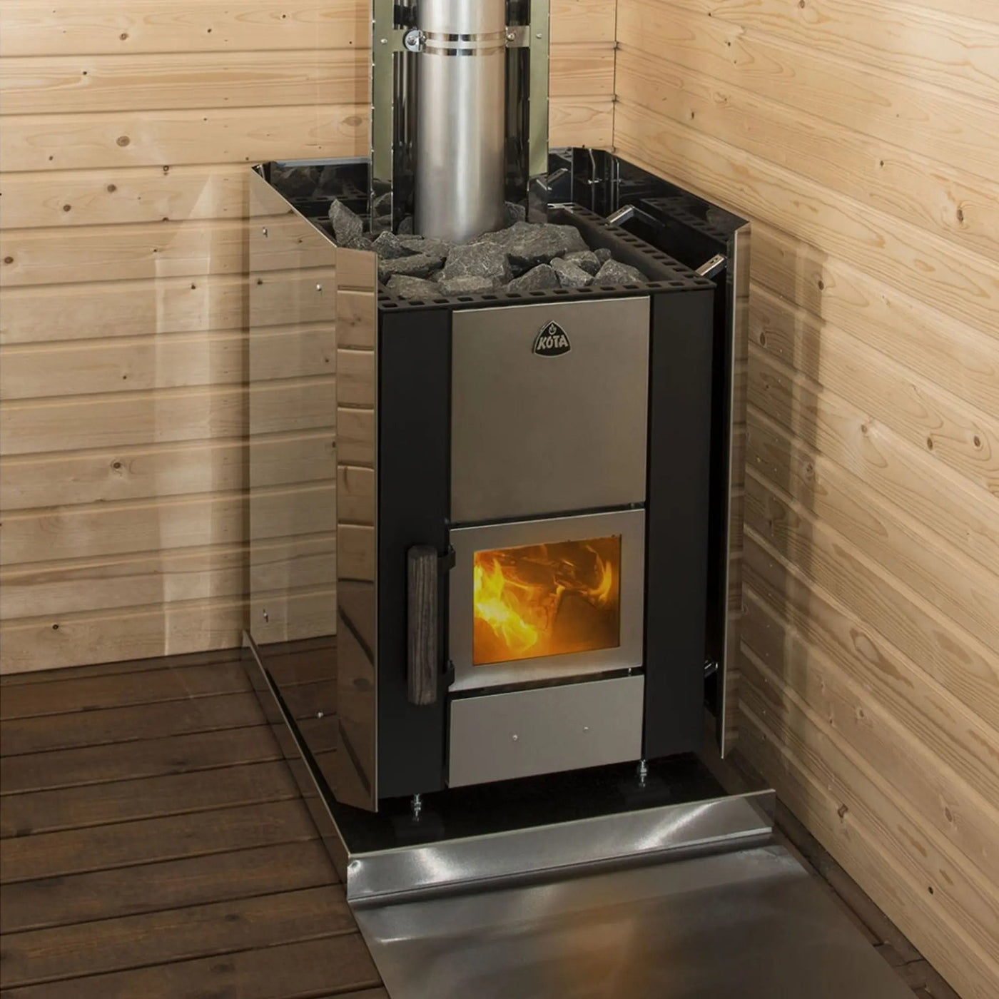 Narvi Kuru 14 Full Kit (Heater, Flue, Heat-Shielding Walls & Insulated Base)