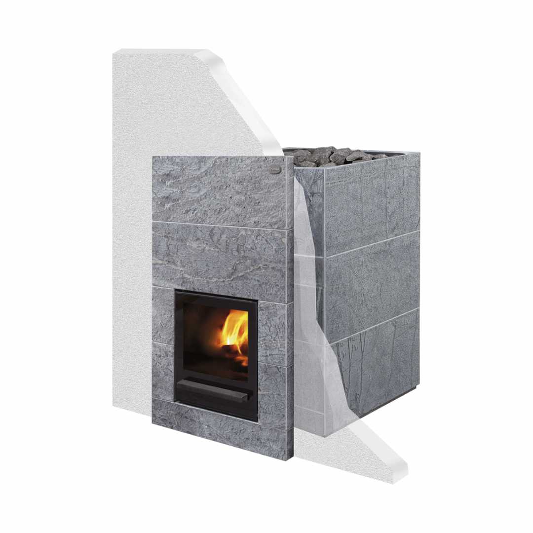 Tulikivi Kinos Brushed Wood Burning Sauna Heater